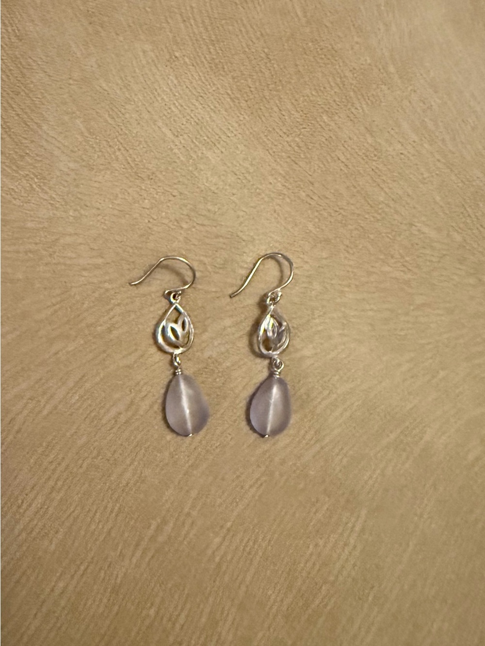Silpada W2169 Frosted Amethyst Drop Earrings